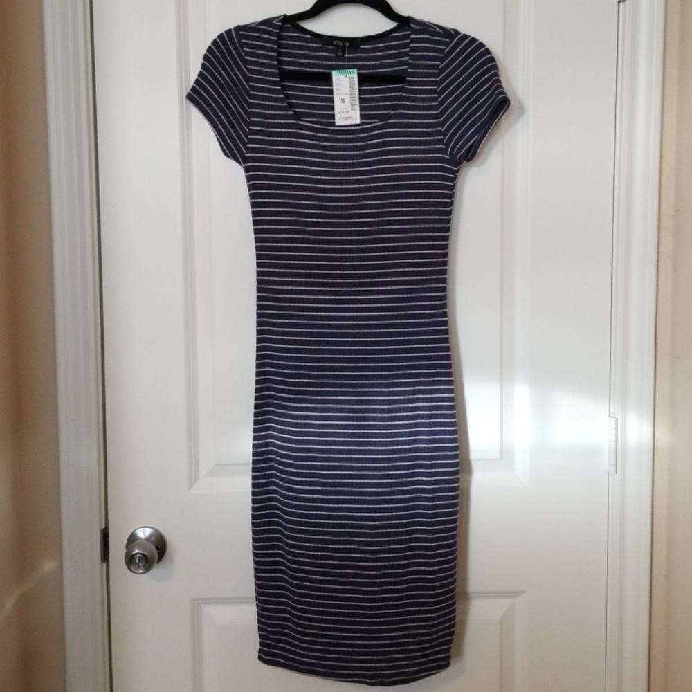 Papaya Fitted Stipped Dress